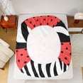thumbnail image 5 of Homewish Kawaii Red Bow Knot Boy Girl 4pcs Bed Sheets,Polka Dots King Sheets,Animal Zebra Print Super Cozy Sheet Set,Super Cozy Room Decor, 5 of 7