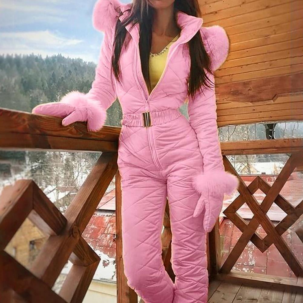 pink ski suit womens