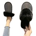 thumbnail image 3 of Vedolay Women's Shoe Warm Knit Bootie Slippers Comfy Boots House Shoes Black,40, 3 of 5