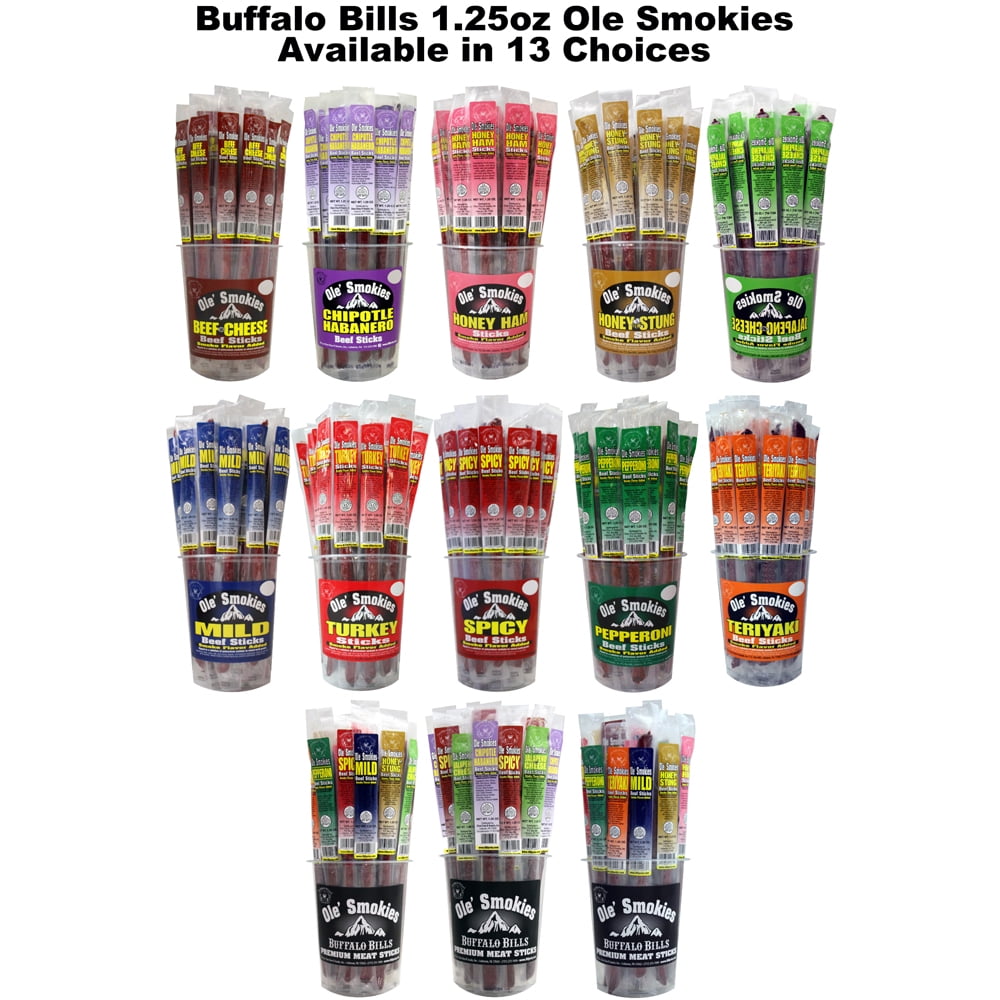 Buffalo Bills 15-ct Honey Stung Ole Smokies (Beef Sticks) – Two 15-ct Tubs