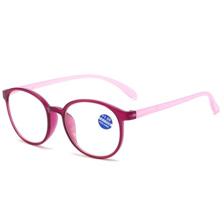 Comfortable Elegant Portable Eye Protection Ultra Light Frame Eyeglasses Reading Glasses Anti-Blue Light PURPLE STRENGTH 100