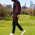 thumbnail image 4 of Kakii Men's Solid Color Coordinated Set, Long Sleeve Jacket and Elastic Waist Pants with Pockets, Comfort Lounge Wear, 4 of 7