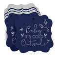 thumbnail image 3 of Inkdotpot Pack Of 50 Baby It's Cold Outside Baby Shower Paper Tags DIY Craft Bracket Shape Real Silver Foil Hang Tags, 3 of 6