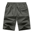 thumbnail image 5 of Men's Cotton Cargo Shorts, Elastic Drawstring Waist with Multi-Pockets, Casual Everyday Shorts for Men Athletic Casual Shorts Army Green 3XL, 5 of 8