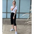 thumbnail image 5 of SOMER 2-Pack Yoga Pants with Pockets for Women Capri Flared Pants High Waist Drawstring Workout Pants Casual Work Pants Flare Leggings for Summer, 5 of 7