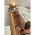 thumbnail image 4 of Stumps Custom Wood Experience Luxury Bathing with Exotic Walnut Bathtub Tray - Perfect for Relaxation 29-30 Inches Length x 6-9 Inches Width Wine Slot, 4 of 5