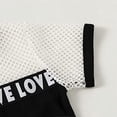 thumbnail image 4 of StylesILove Baby Toddler Girls Love Print Mesh Short Sleeve T-Shirt and Sporty Shorts 2pcs Activewear Outfit (Black, 70/3-6 Months), 4 of 6