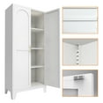 thumbnail image 5 of 61'' Tall 2-Door White Metal Storage Cabinet with Adjustable Shelves - Bedroom & Living Room Organizer, 5 of 6