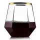 thumbnail image 1 of 32 Pack Diamond Stemless Plastic Glasses, 12 oz Unique Diamond Shape, Clear Gold Rim, 1 of 5