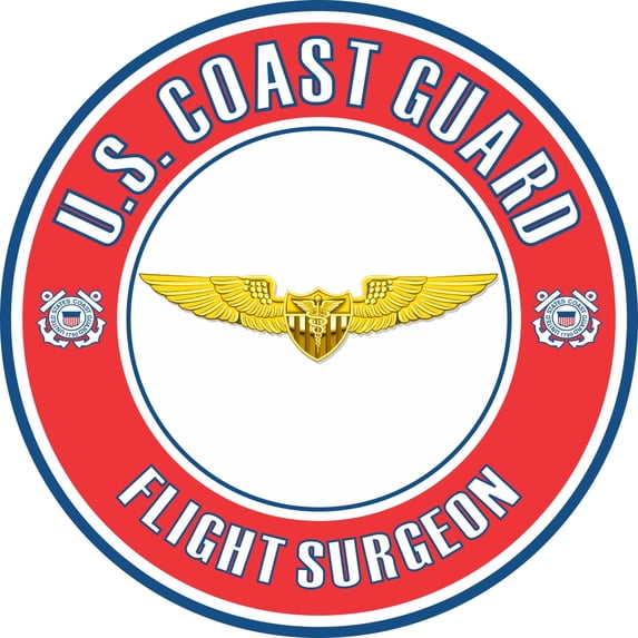 3.8 Inch U.S. Coast Guard Flight Surgeon Badge Decal