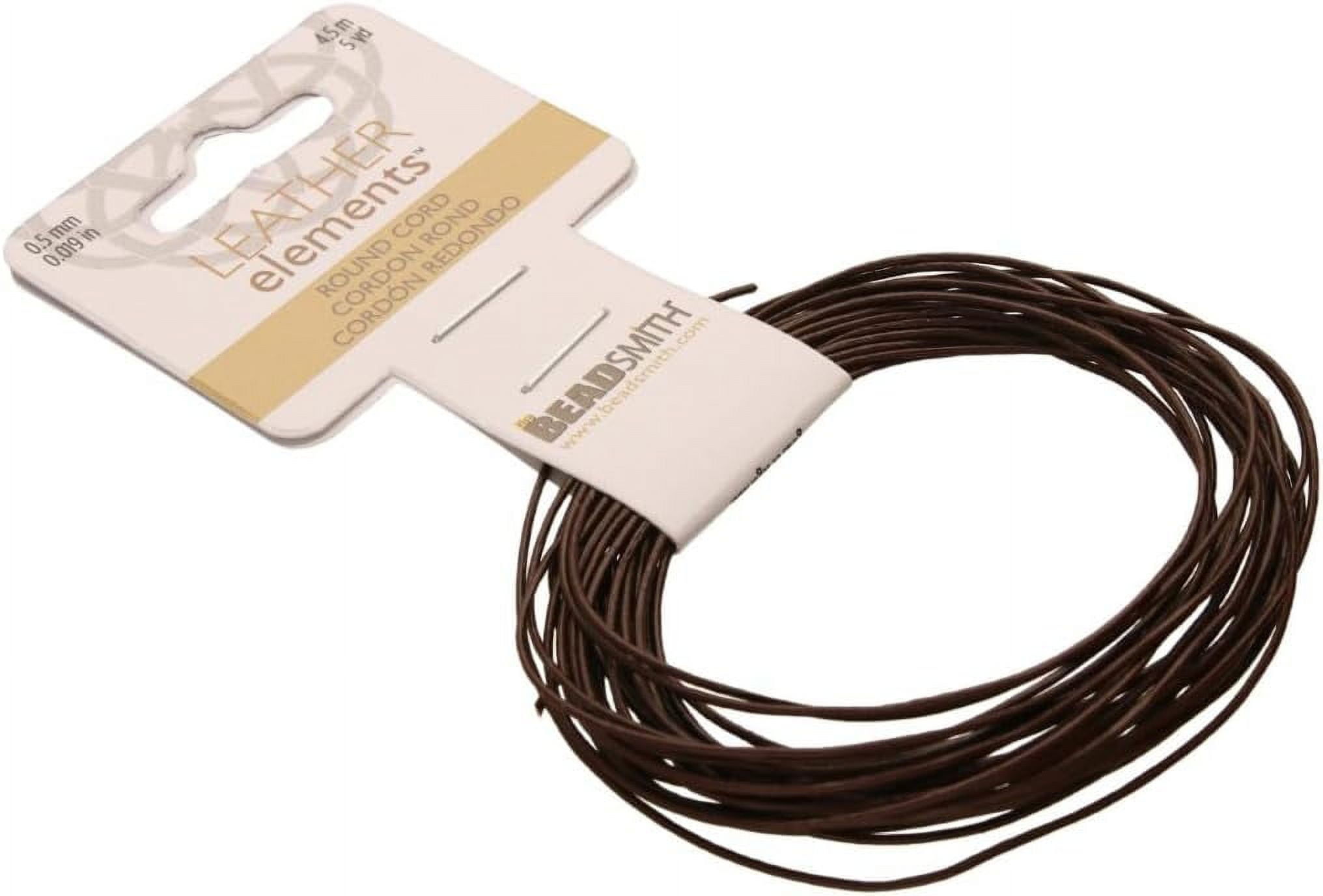 The Beadsmith Leather Cord – Brown – .5mm Spool – 5 Yards/1.52 Meters – Indian Leather Thong Ideal for Braiding, Beading, Necklaces, Fine Lacing, Hair Accessories & DIY Jewelry Making