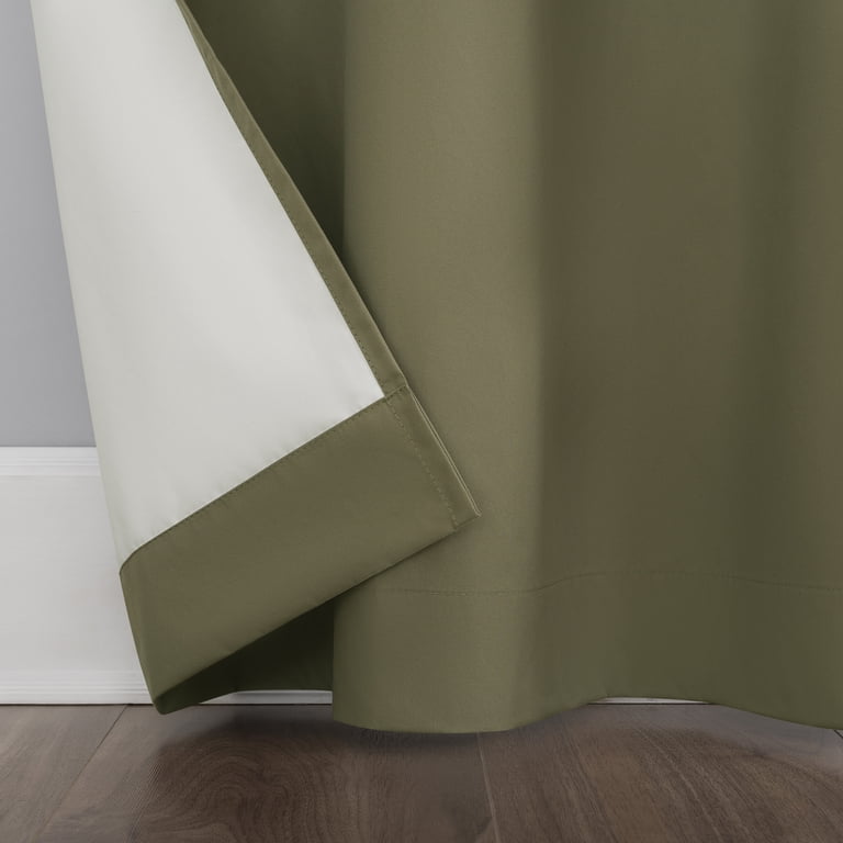 Sun Zero Cyrus Thermal 100% Blackout Grommet Curtain, 40" x 84", Olive photo 6