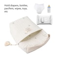 thumbnail image 4 of Bolsa para Pañales, Acolchado, Patrón Bordado, Cochecito de Bebé, Bolsa Con Cremallera Con Flexible, Adecuado Para Biberón, Toallitas, Chupete, 4 of 7