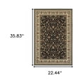 thumbnail image 5 of HomeRoots 509099 2 x 4 ft. Black & Ivory Oriental Power Loom Stain Resistant Rectangle Area Rug, 5 of 5
