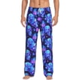 thumbnail image 2 of Lsque Skull flower star sky Print Men's Pajama Pants, Lounge Pant - Comfortable Home Wear,Elastic Waistband, Stylish Design-X-Large, 2 of 9