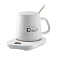 thumbnail image 1 of Calentador de taza de café con apagado automático 3 engranajes juego de alfombrilla calentadora de taza de té de leche táctil (blanco) JShteea Libre de BPA, 1 of 5