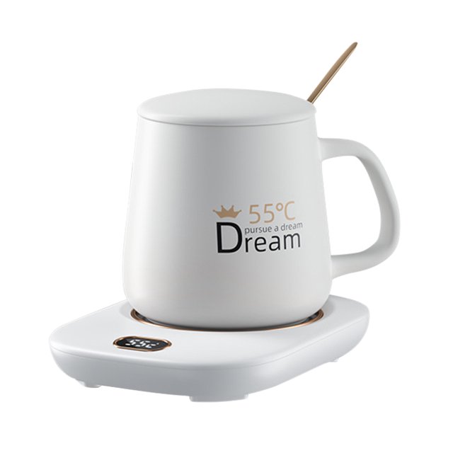 Calentador de taza de café con apagado automático 3 engranajes juego de alfombrilla calentadora de taza de té de leche táctil (blanco) JShteea Libre de BPA
