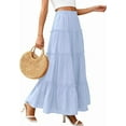 thumbnail image 4 of PRETTYGARDEN Women's Tiered Maxi Skirt Summer Spring Fashion High Waisted Long Flowy Casual Boho Beach Vacation Clothes, 4 of 10