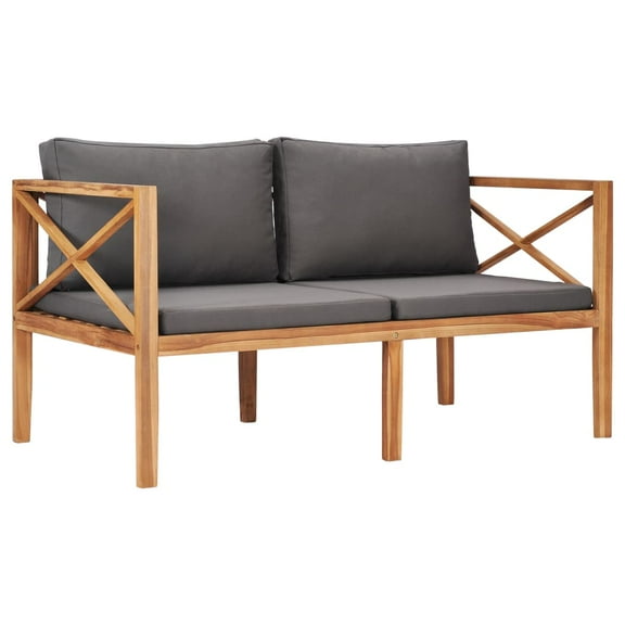 vidaXL Garden Bench Dark Grey Sanded Teak Hardwood Medium Durable
