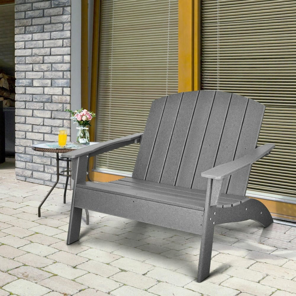 Aimee Lii HDPE Patio Adirondack Chair for Porch Garden Backyard, Outdoor Patio Furniture for Porch Balcony, Sturdy-Gray