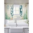 thumbnail image 5 of Vintage Ocean Sheer Curtains 54 Inch Long 2 Panels, Octopus Starfish Seagrass Compass Nautical Light Filtering Rod Pocket Curtains, Sheer Voile Drapes for Living Room Bedroom, 52"x54", 5 of 8