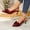 Wine, variant on Women's Bow Slingback Heels Pointed Toe Kitten Pumps Dress Shoes with Buckle Strap Black 8.5(41)