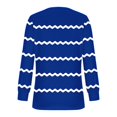 thumbnail image 5 of RXIRUCGD Hauts Décontractés Mode pour Femmes Col Rond Plissé Rayé Manches Longues, Bleu, Taille: 2TG, 5 of 5