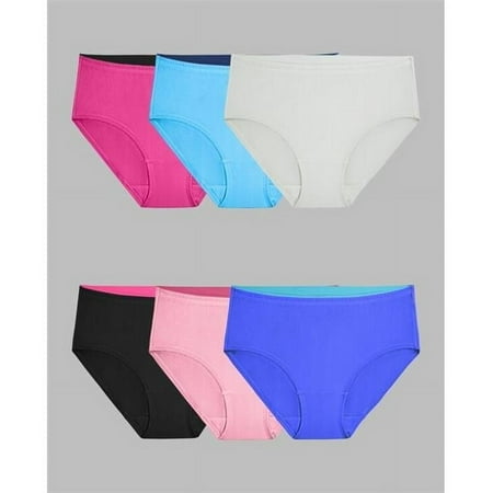 Ladies Breathable Micro-Mesh Panty Low Rise Briefs  Assorted Color - Size 9 - Pack of 6