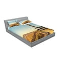 thumbnail image 2 of Ambesonne Beach Fitted Sheet & Pillow Sham Set, Lighthouse Sea Waves, Full, Multicolor, 2 of 2