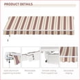 thumbnail image 3 of Retractable Patio Awning, 13' x 8' Manual Crank, UV Water Resistant for Deck Balcony Yard, Crimson Red Stripes | Aluminum | Rectangle, 3 of 10