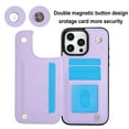 thumbnail image 4 of Flip Wallet Case for iPhone 16 Pro, PU Leather RFID Blocking Phone Case with Card Holders Kickstand Shockproof and Anti-Scratch Protective Back Cover for Apple iPhone 16 Pro, Purple, 4 of 7