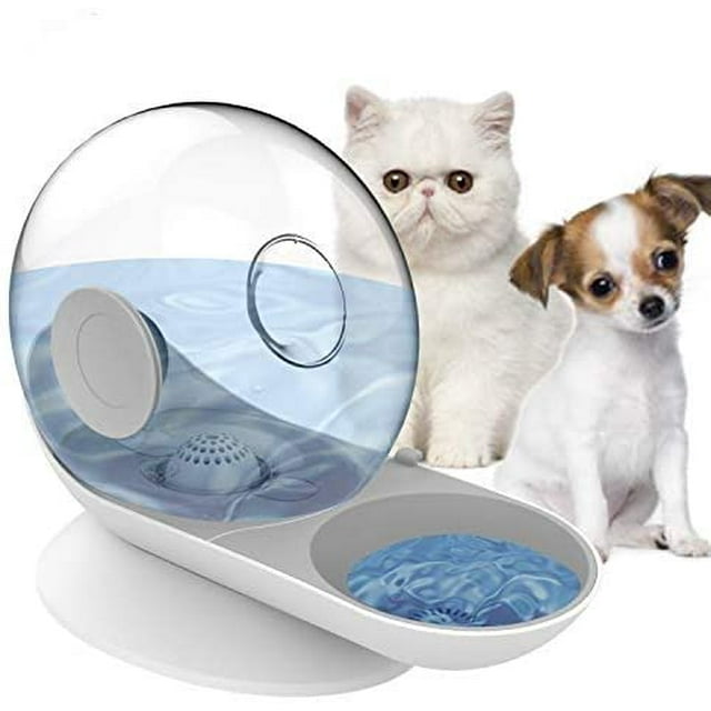 Small Pets Water Dispenser Dogs Cats Gravity Waterer Feeder Bowl Automatic Water Drinking Fountain for Small or Medium Size Dogs Cats (Grey Snail)