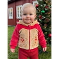 thumbnail image 4 of RUINIXCW Toddler Baby Girl Boy Christmas Reindeer Jacket Outfit Infant Fall Winter Xmas Clothes Plush Long Sleeve Zip Embroidery Hoodie Coat Outwear, 4 of 10