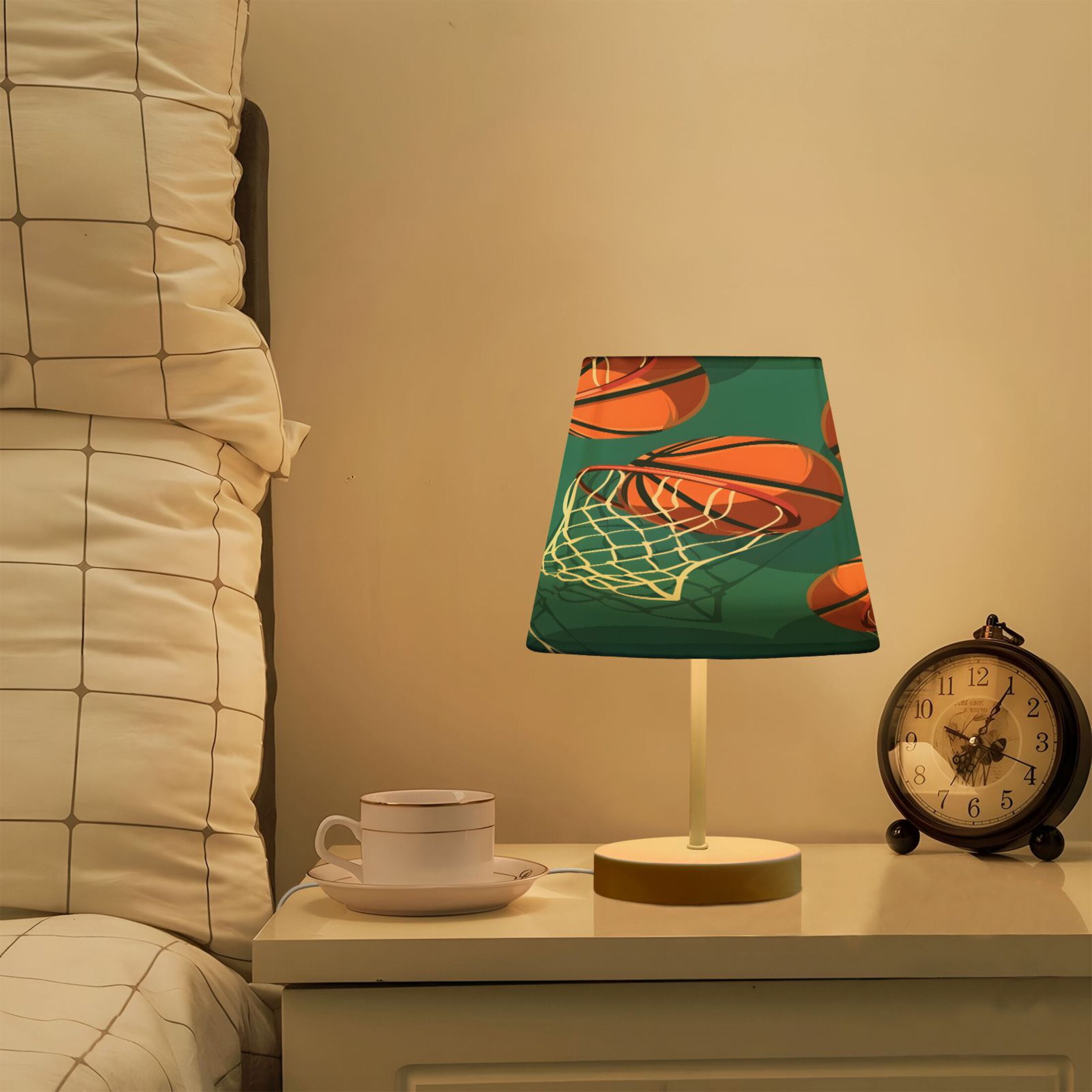 Ryvnso LED Bedside Table Lamp Basketball-a1 Bedroom Desk Lamps Nightstand Lampshade M