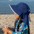 thumbnail image 6 of Jan & Jul Toddler Sun Hat with Strap, 50+ UPF Wide Brim, Neck-Flap (M: 6-24 months, Navy), 6 of 7