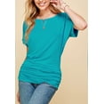 thumbnail image 3 of Made by Johnny Women's Dolman Drape Top with Side Shirring XXXL JADE, 3 of 6
