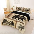 thumbnail image 2 of Manfei Vintage Bear Queen Comforter Set,Jungle Animals Comforter Sets Queen,Brown,Black Reversible,3pcs,1 Comforter and 2 Pillowcases, 2 of 7