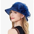 thumbnail image 5 of Womens Sun Hat Summer Wide Leaf Flower Bridal Shower Beach Comfortable Breathable Delicate Daily Sunhat, 5 of 7
