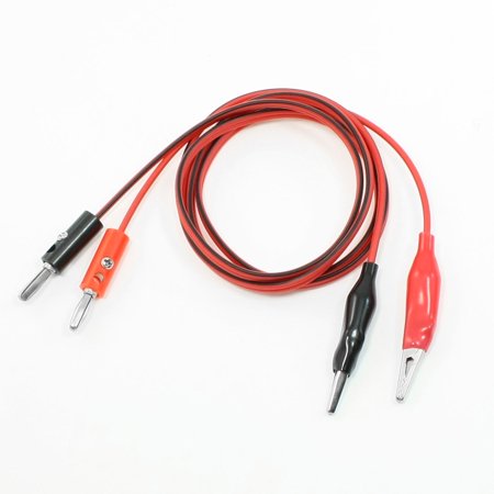 Unique Bargains 1M Long Double Banana Male Plug to Dual Metallic Alligator Clip Tester Cable