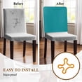 thumbnail image 4 of Teal Chair Back Cover for Dining Room, Turquoise Pure Teal Removable Kitchen Chair Slipcovers, Washable Seat Protector for Restaurant Party Banquet Wedding Décor, 4 of 9