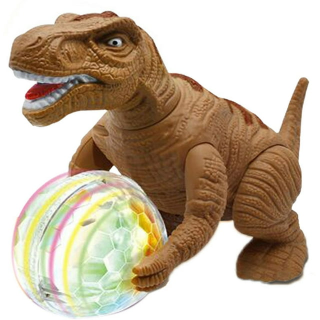 Electronic Dinosaur Toy Plastic: Ball Light up Walking Dinosaur Educational Toy