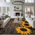 thumbnail image 3 of Yellow Sunflowers Area Rugs 5'x7', Washable Small Throw Rugs for Laundry Room Playroom, Farmhouse Brown Wooden Country Plants Indoor Outdoor Rug Non-Slip Low Pile Carpet Runner Reversible Floor Mats, 3 of 8
