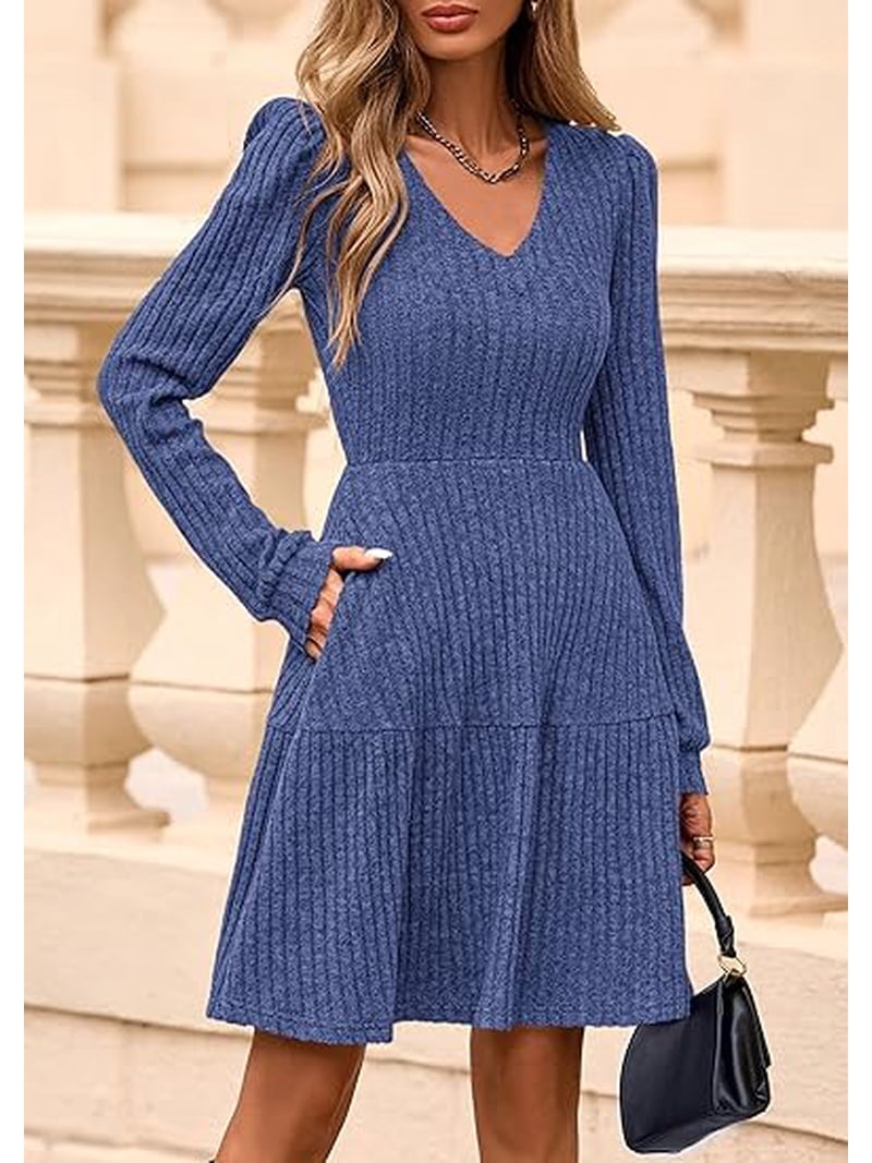 navy blue dress for baby girl PRETTYGARDEN Women's Fall Short Dress Ribbed Knit Crewneck Long Sleeve A  Line Flowy Casual Elegant Going Out Winter Dresses (Army Green,Small) at  Amazon Women's Clothing store