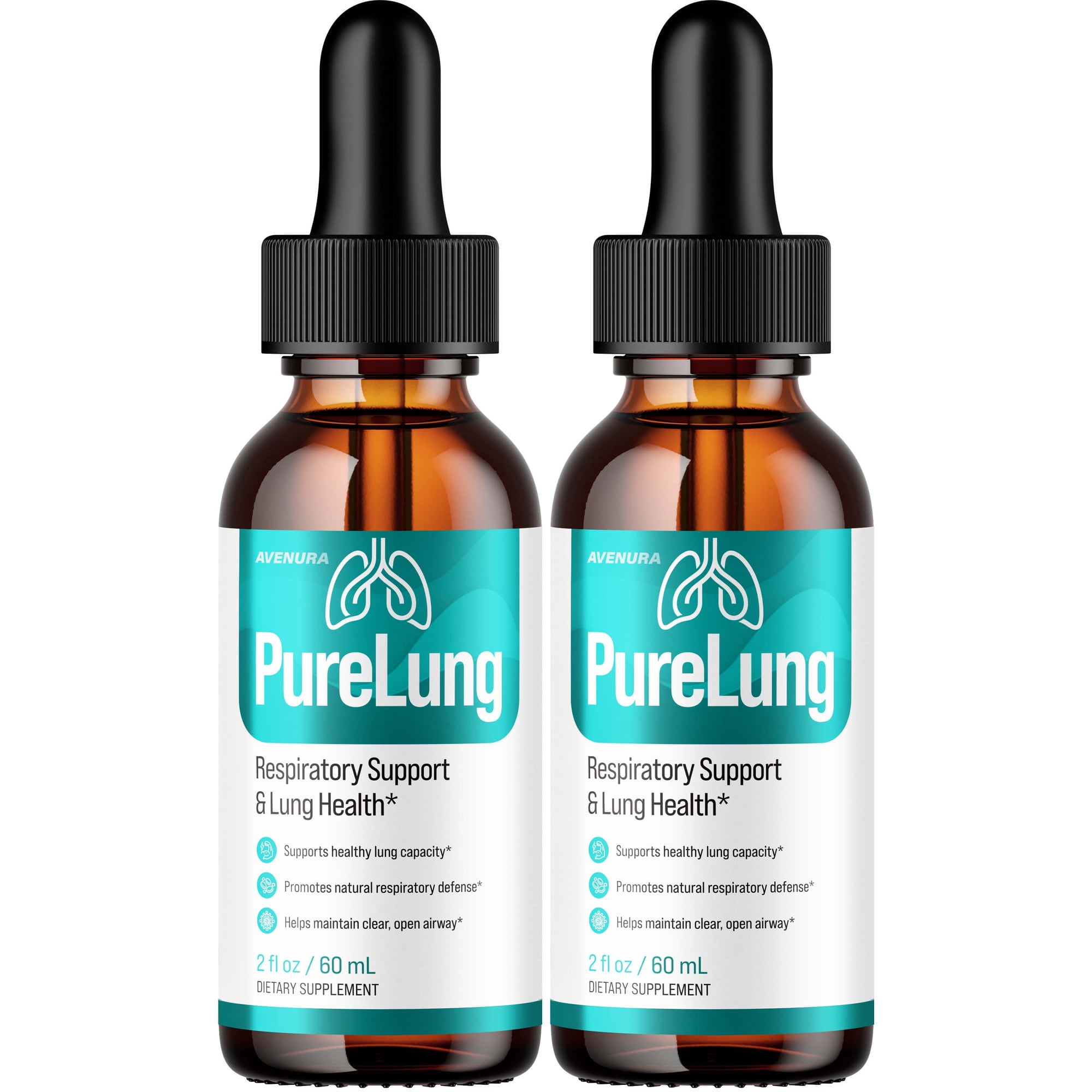 PureLung Liquid Drops – Pure Lung Natural Blend Advanced Formula, 2 Pack, 2 Month Supply