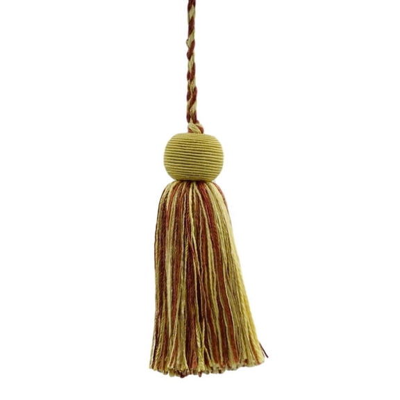 Decorative 4" (10cm) Key Tassel, 3 1/2" (8.5cm) Loop # VTS,, Bisque Beige #VNT31 (Light Beige, Rust Red, Light Gold) Sold Individually