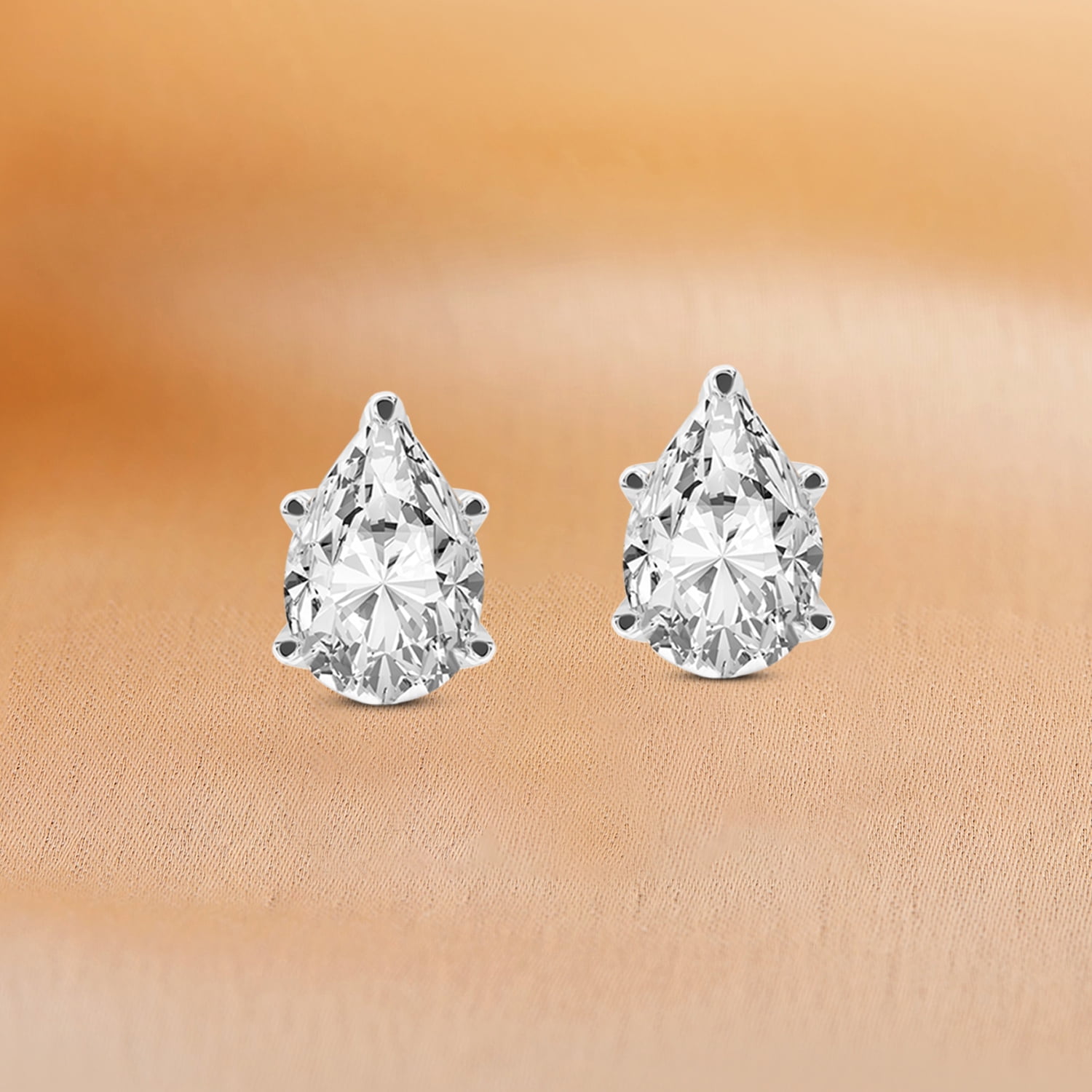 Diamond Mini Pear Stud Earring — EF Collection®