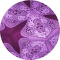 thumbnail image 1 of Ahgly Company Machine Washable Indoor Round Transitional Heliotrope Purple Area Rugs, 4' Round, 1 of 7