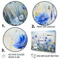 thumbnail image 3 of Designart "Serene Cornflower Meadow" Flower Field Floater Framed Wall Art Living Room, 3 of 5