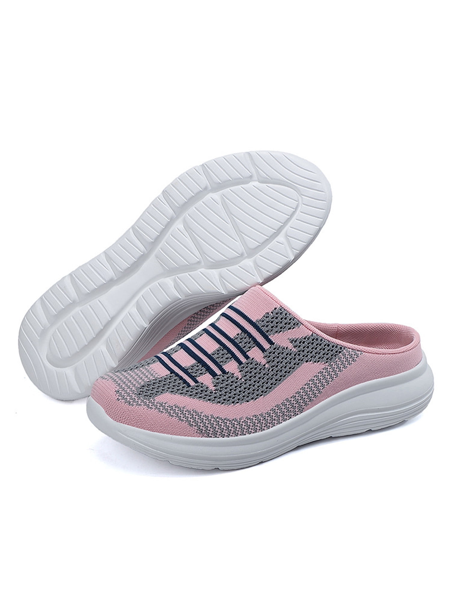 Women's Slip-on Mules Sneakers Walking Shoes with Arch Support Orthopedic Slip On Clog for Ladies Comfortable Breathable House Slippers Garden Shoes 