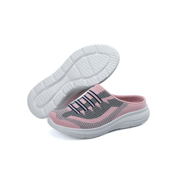Woobling Womens Clogs Closed Toe Walking Shoe Backless Mules Comfort Casual Shoes Women's Non-slip Slip On Mule Sneakers Pink 5